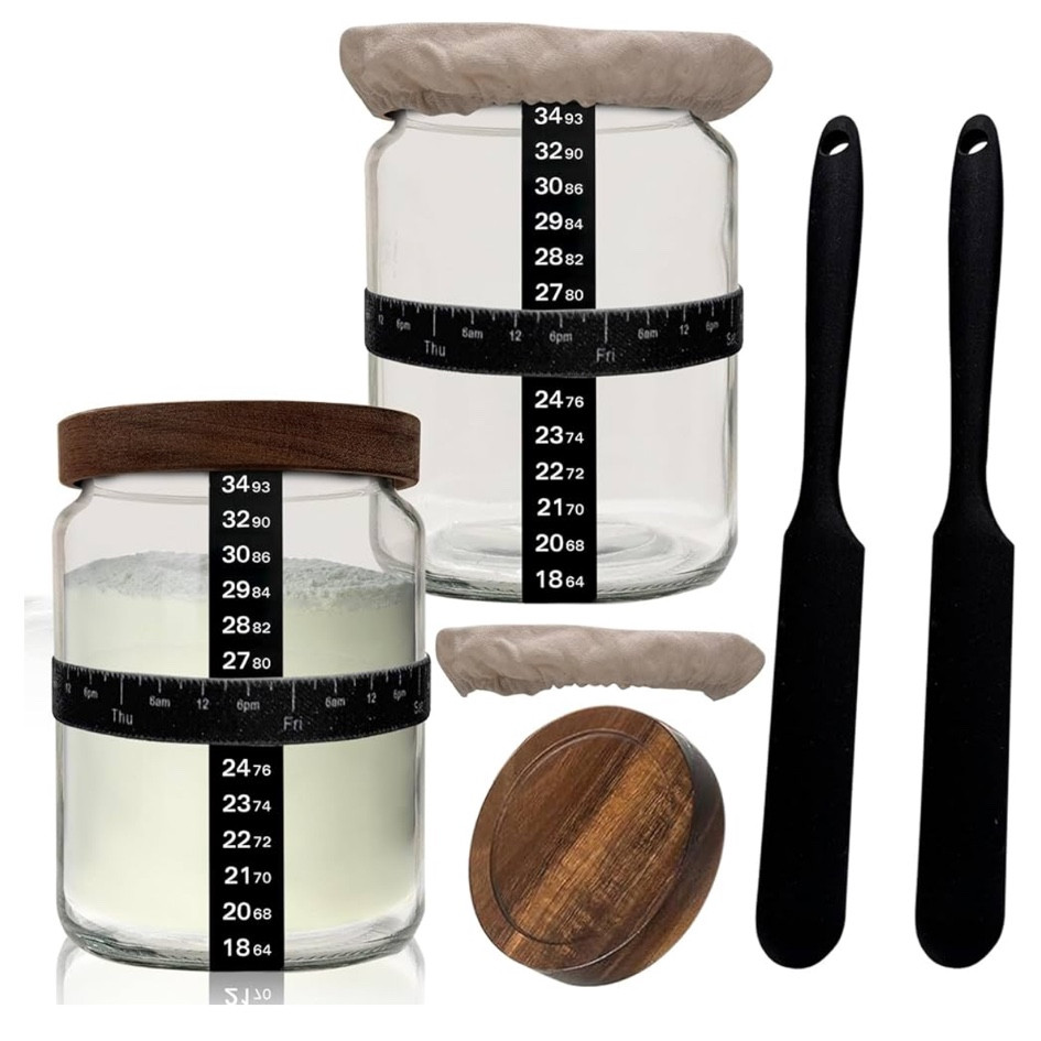 Complete Accessories for Effortless Sourdough Baking.  Simple Operation for All Skill Levels: Whether you're a beginner or seasoned baker, our best sourdough starter jar kit streamlines the organic sourdough fermentation process. With easy-to-follow instructions and user-friendly tools, you'll be crafting organic sourdough bread, crusts and crackers in no time.

#LTKFallSale #LTKFindsUnder50 #LTKHome