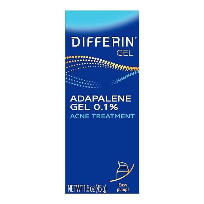 Differin Acne Treatment Gel, 90 Day Supply, Retinoid Treatment for Face with 0.1% Adapalene, Gent... | Amazon (US)