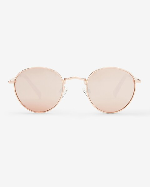 Rose Gold Round Sunglasses | Express