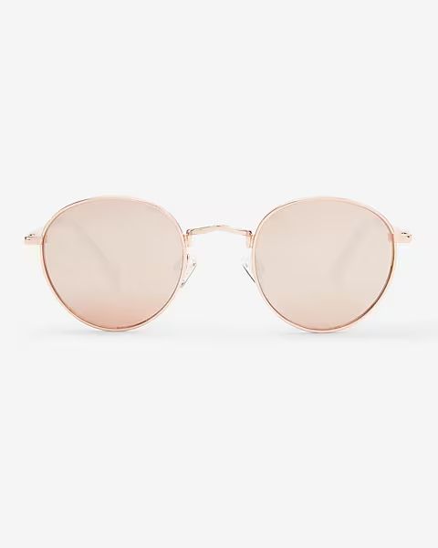 Rose Gold Round Sunglasses | Express