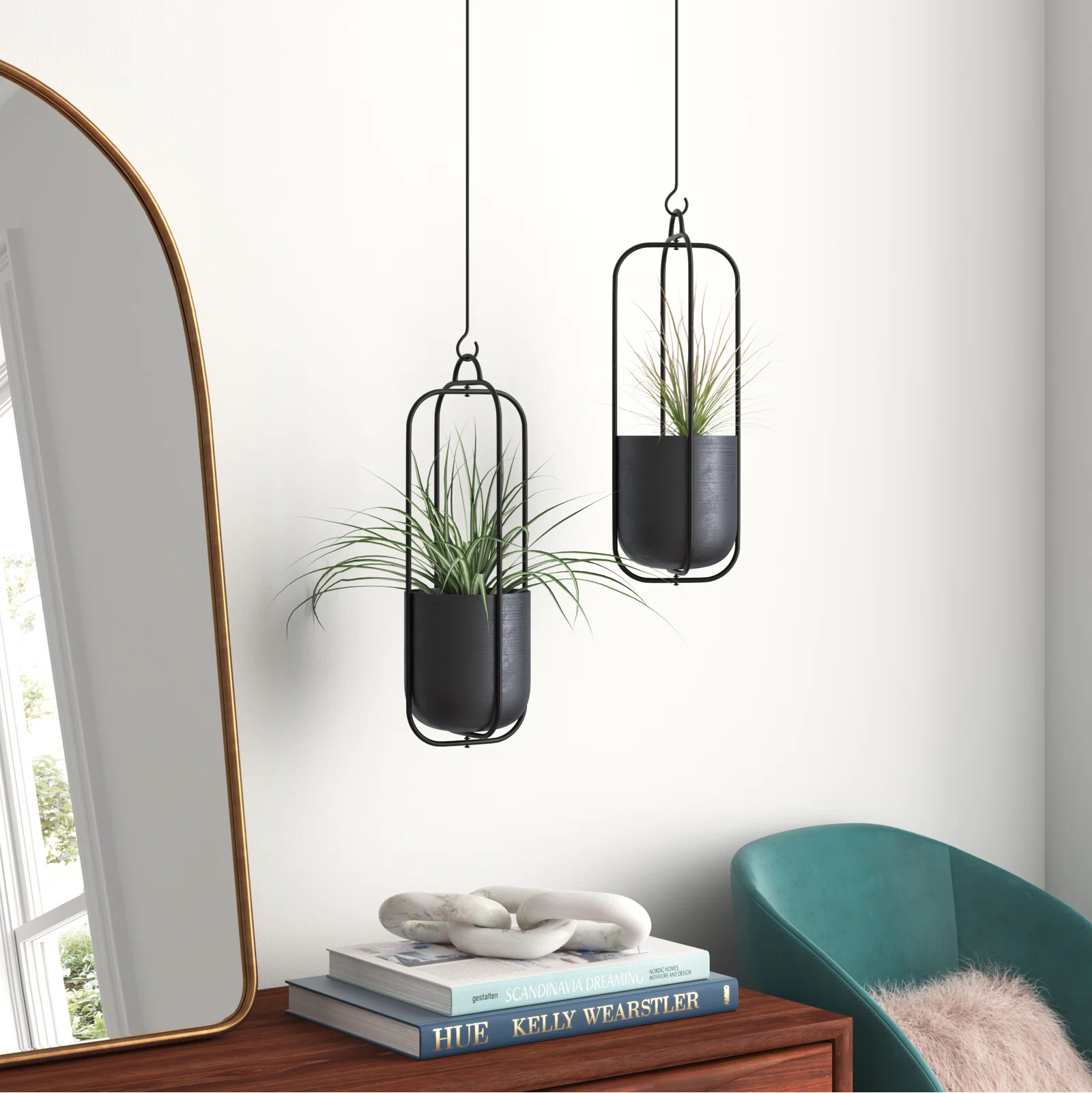 Jansen 2-Piece Metal Hanging Planter (Set of 2) | Wayfair North America