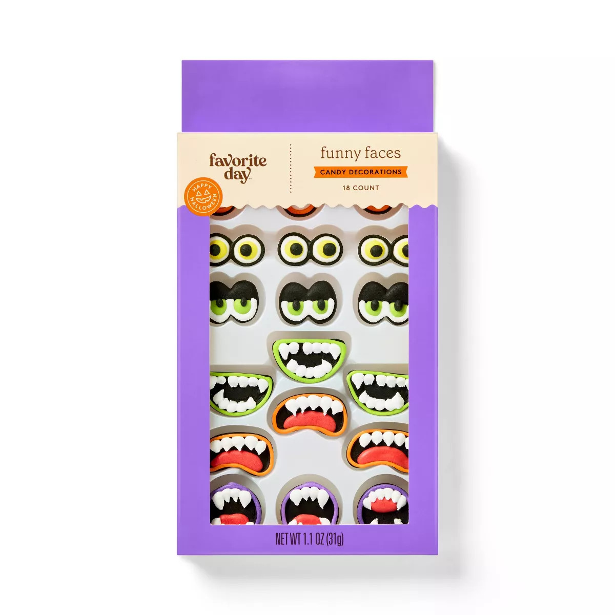Funny Faces Candy Decorations - 18ct/1.1oz - Halloween - Favorite Day™ | Target