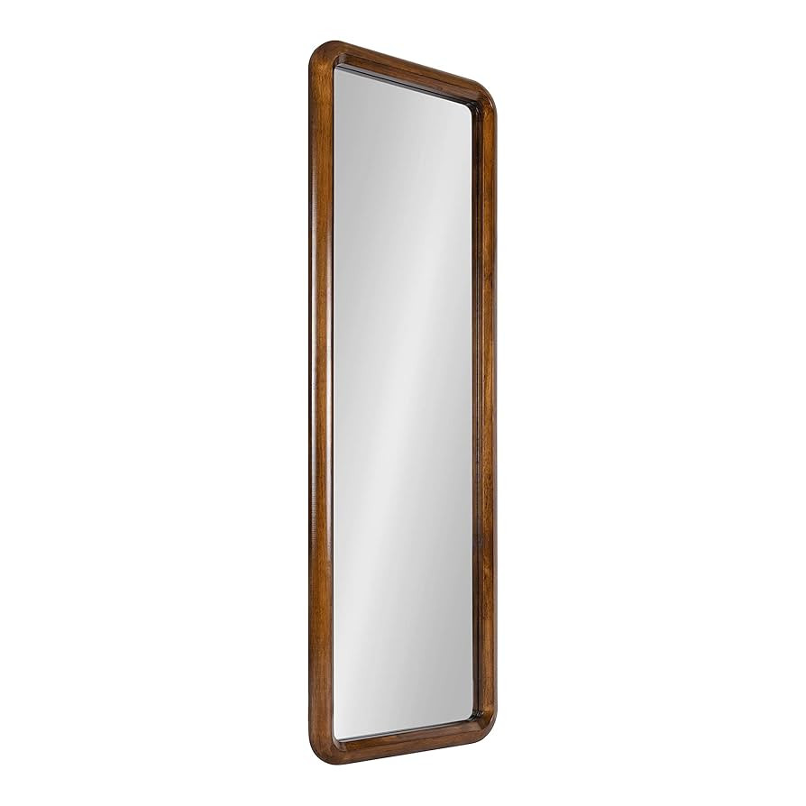 Kate and Laurel Pao Mid-Century Panel Wood Framed Wall Mirror, 16 x 48, Walnut Brown, Modern Full... | Amazon (US)