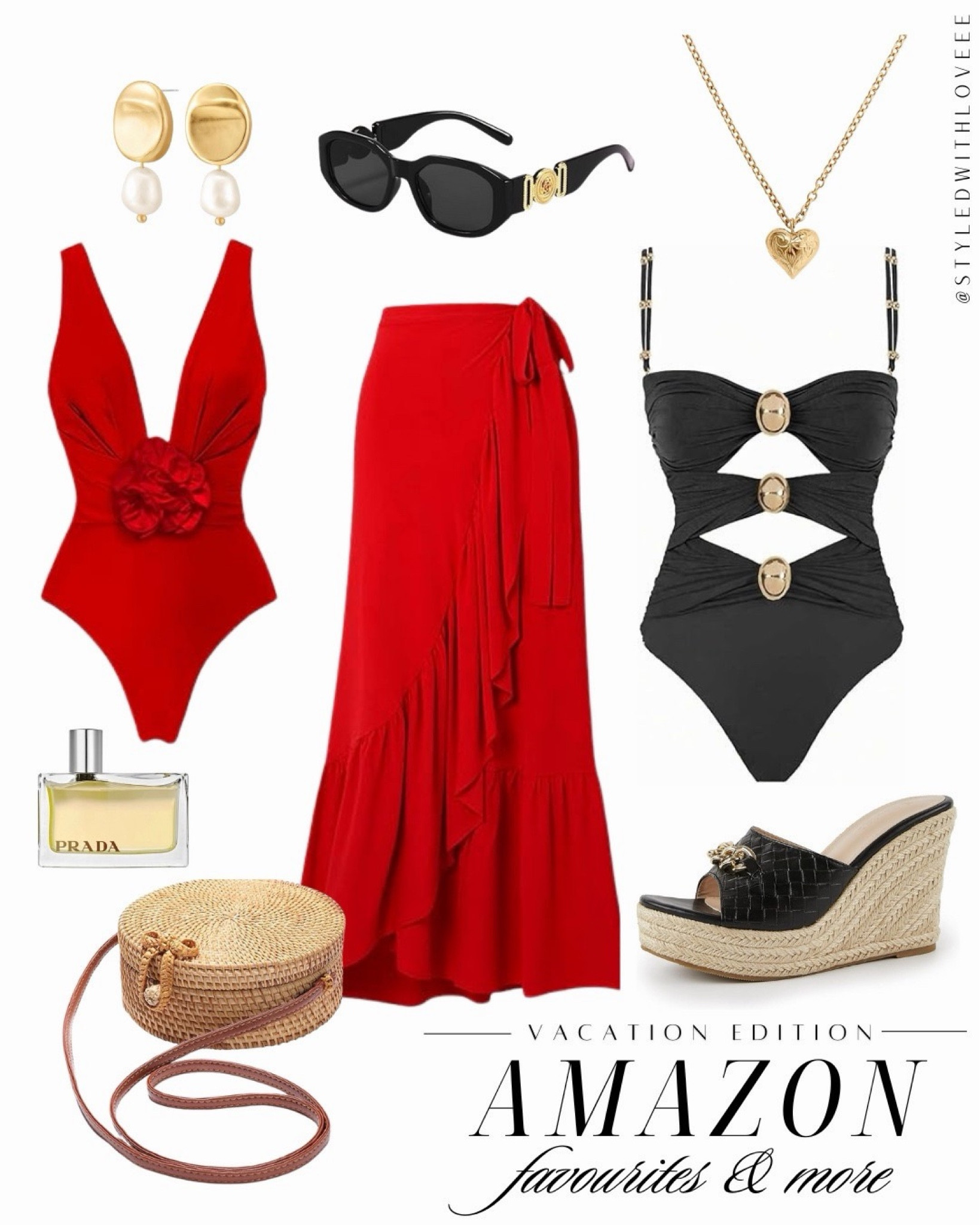 Serving vacay glam in red, black, and gold ✨🍸
This Amazon edit is giving beach dinner, rooftop drinks, and main character energy.
From the cutout suit to the ruffle wrap skirt — it’s effortless and extra (in the best way). 

 #LTKFindsUnder50 #LTKFindsUnder100 #LTKStyleTip