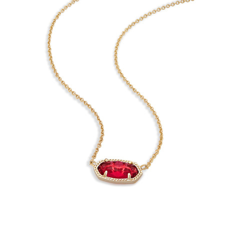 Kendra Scott Elisa Pendant Necklace in Ruby Red Glass and Gold Plated | Walmart (US)