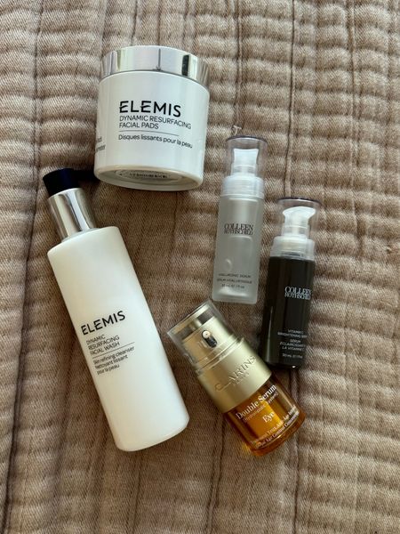 My skincare routine as of late 
Step 1 cleanser
Step 2 resurfacing pads 
Step 3 Hyaluronic acid 
Step 4 vitamin C 
Step 5 Not pictured Elemis day or night cream 

Code MOMINSTYLE20 works on my Colleen Rothschild 

#LTKbeauty #LTKsalealert #LTKover40