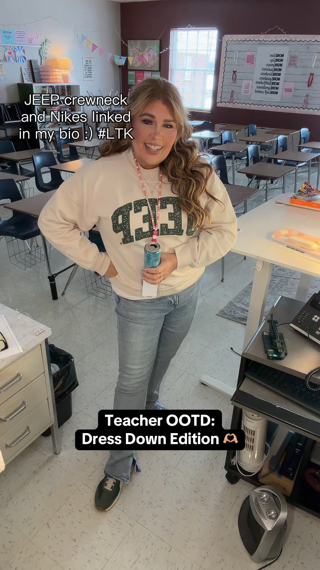 My crewneck is 20% off today! Teacher OOTD dress down edition :) It’s still freezing in Kentucky, so this comfy Abercrombie crewneck is the softest layer! : )

Abercrombie jeep Nikes teacher green 

#LTKWorkwear #LTKOver40 #LTKMidsize