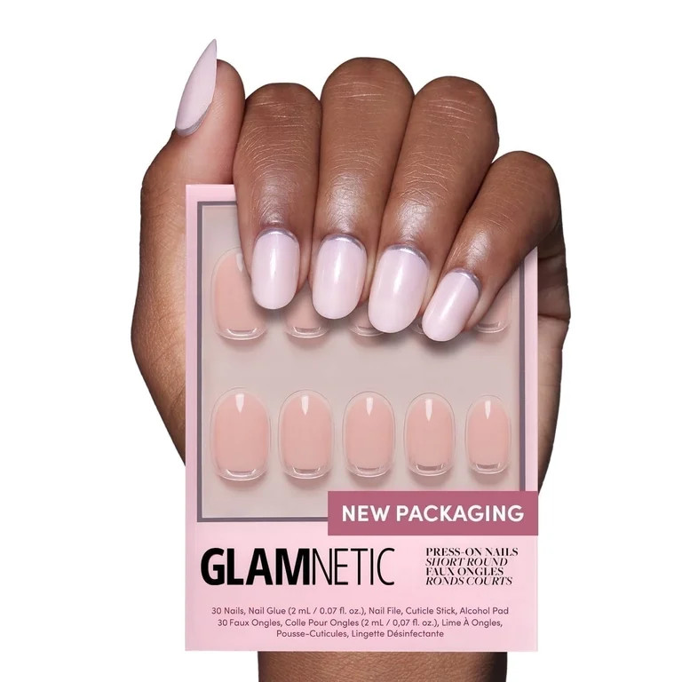 Glamnetic Press-On Nails – Silver Belle | Reverse French Tip Nails, "Salon Quality", 30 Count | Walmart (US)