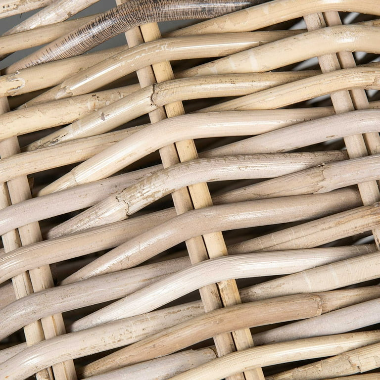 Mia Set of 2 Round Rustic Natural Brown Woven Rattan Storage Baskets by East at Main | Walmart (US)