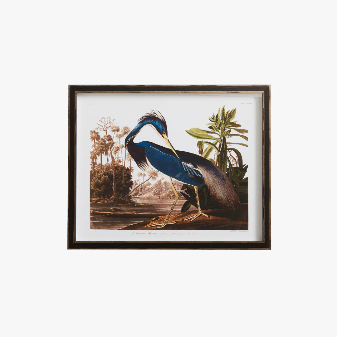 Navy Heron Bookplate Print | Dear Keaton
