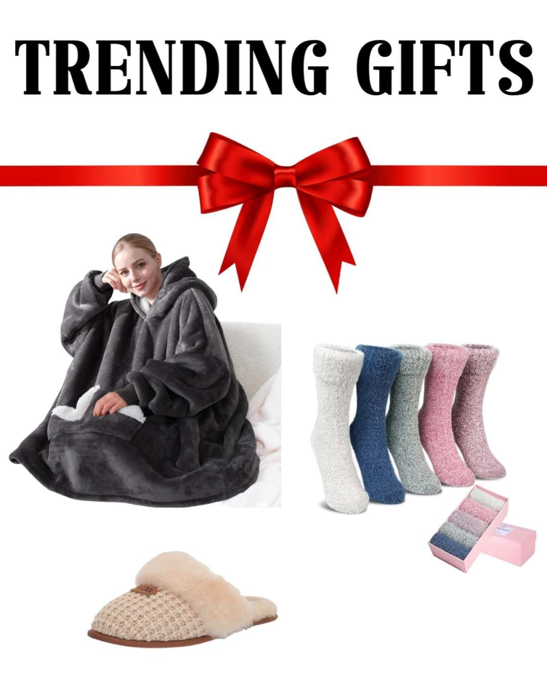 Get ready to snuggle up in the coziest combo ever! This plush poncho blanket wraps you in instant warmth, the UGG slippers are that dreamy soft comfort everyone’s obsessed with, and the fuzzy socks add the perfect finishing touch for full cozy-season vibes. This trio is a must for relaxing nights, movie marathons, or staying cute and comfy all winter long! ❄️💗🛋️✨

#LTKhome
#LTKunder50
#LTKholiday
#LTKcozy
#LTKfinds 

 #LTKGiftGuide #LTKHome #LTKSaleAlert