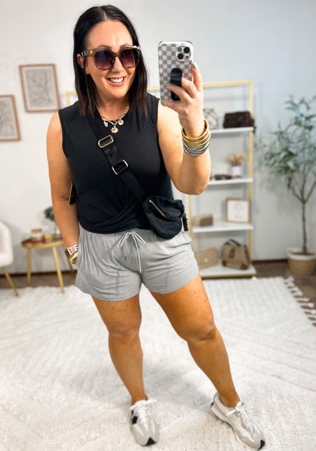 These super soft shorts from Walmart now come in 2 packs!  Wearing an xl in mine. So soft and stretchy!  These are the perfect lounge shorts for summer!  XL ribbed twist tank  

#LTKActive #LTKMidsize #LTKSeasonal