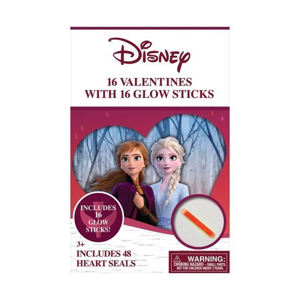 Frozen 16ct Valentine's Day Kids Exchange Cards with Glow Sticks | Target