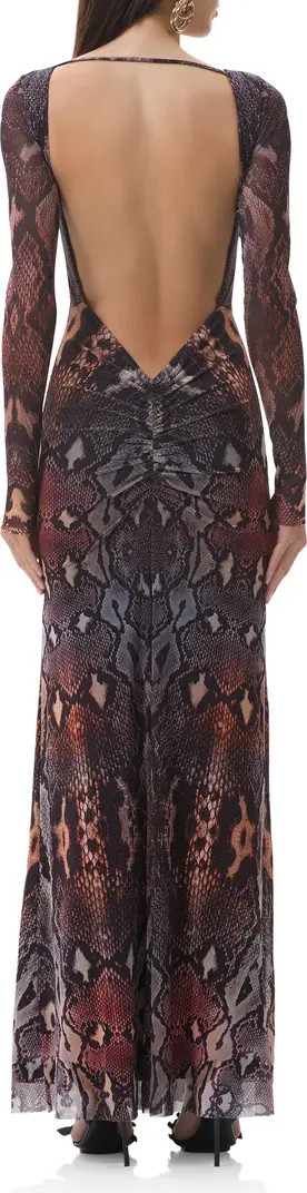 AFRM Talmo Long Sleeve Open Back Mesh Dress | Nordstrom | Nordstrom