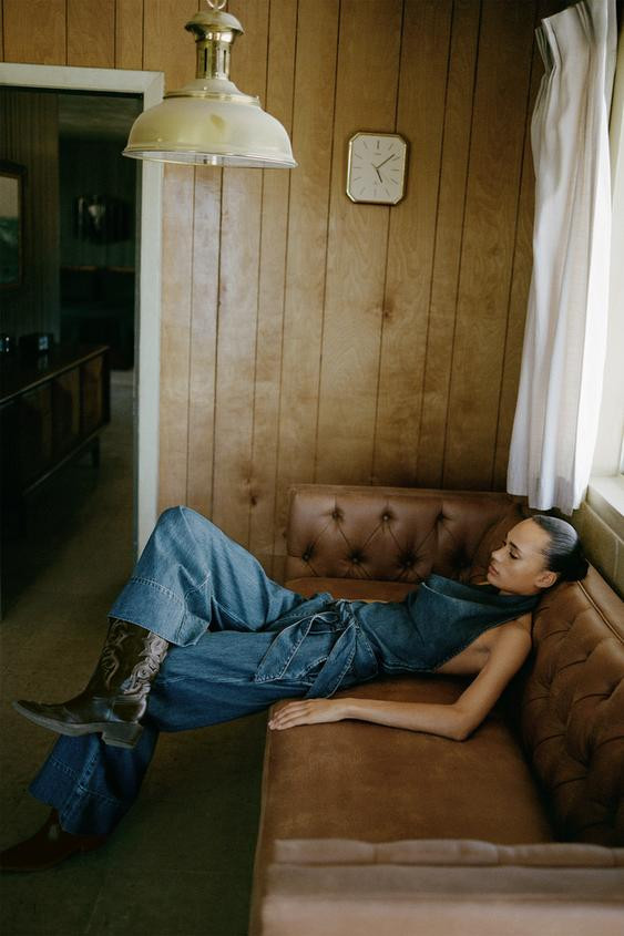 Z1975 HALTER DENIM JUMPSUIT | Zara US