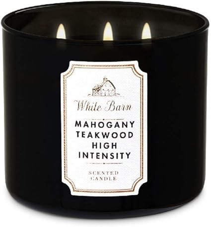Bath & Body Works White Barn 3-Wick Candle in Mahogany Teakwood High Intensity | Amazon (US)