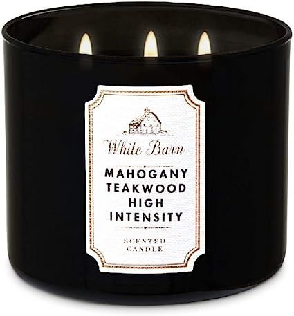 Bath & Body Works White Barn 3-Wick Candle in Mahogany Teakwood High Intensity | Amazon (US)