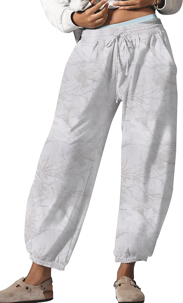 Leopard Pants Women Barrel Sweatpants Casual Baggy Cheetah Print Lounge Pants Drawstring Joggers ... | Amazon (US)