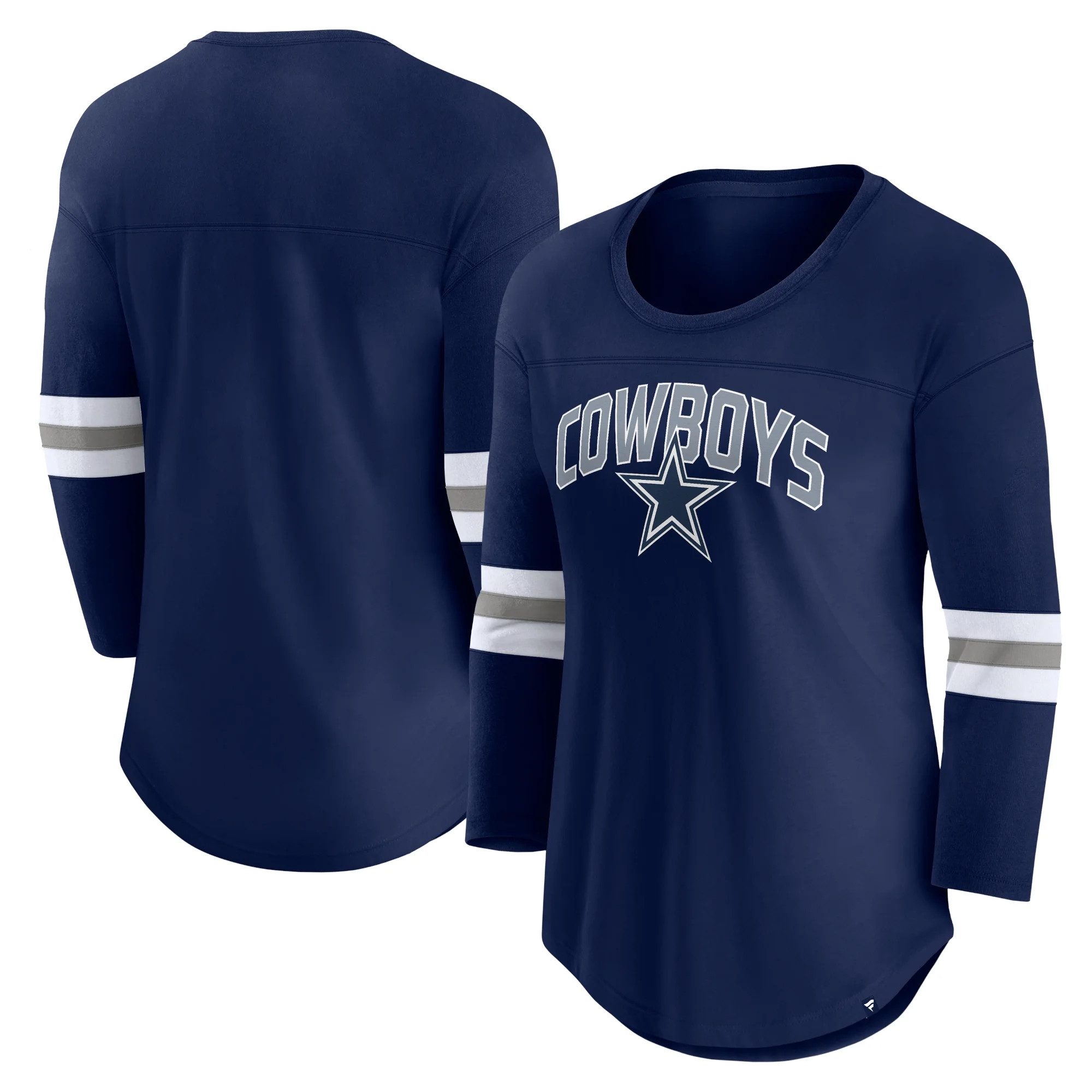 Women's Fanatics Navy Dallas Cowboys First Team Arch Logo 3/4 Sleeve T-Shirt | Walmart (US)