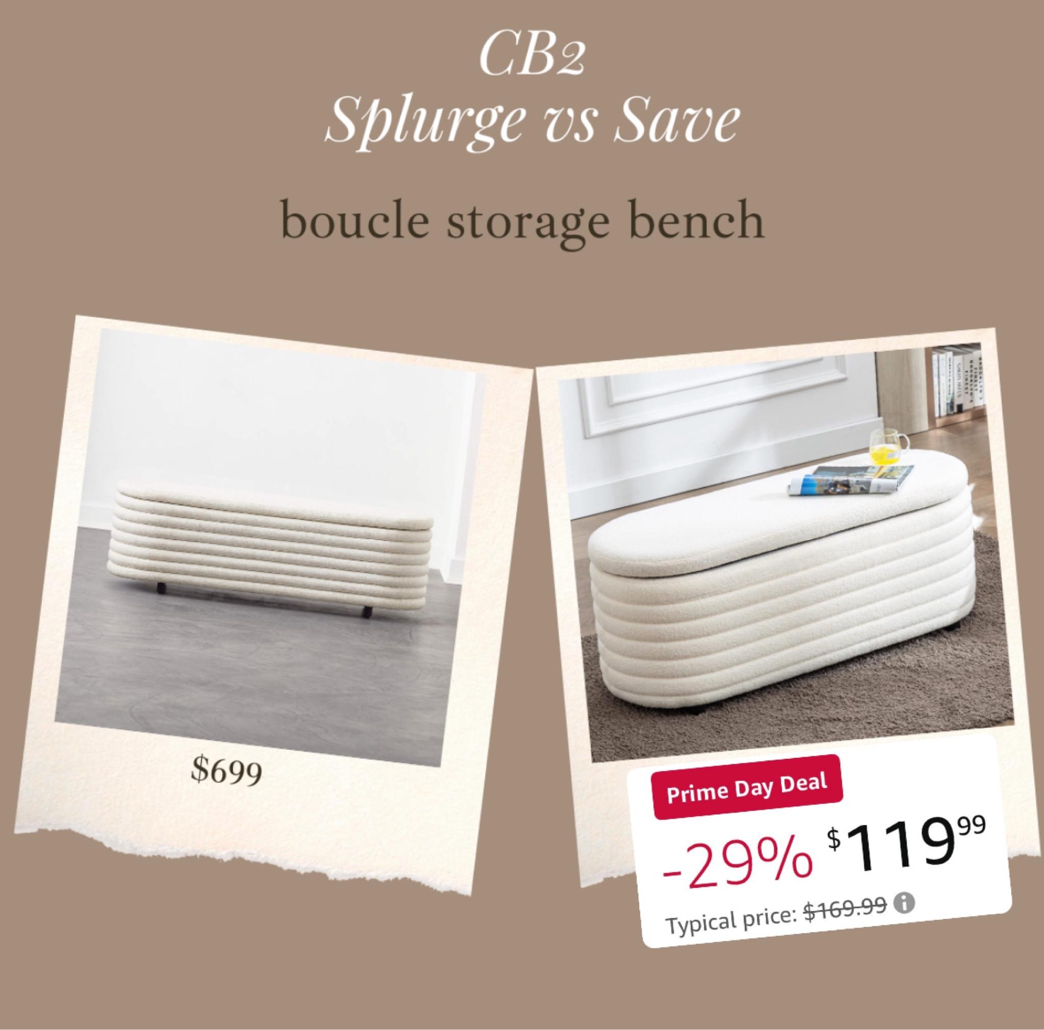 The best reviewed CB2 inspired storage bench is on sale for prime day!!

#LTKStyleTip #LTKHome #LTKSaleAlert
