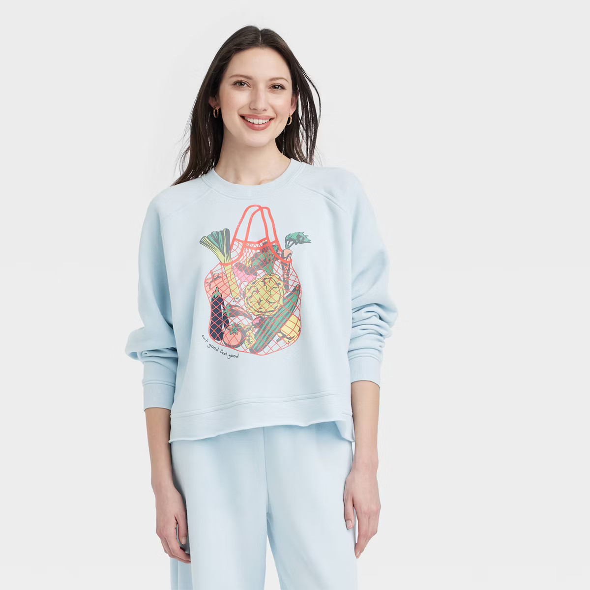 Women's Farmers Market Graphic Sweatshirt - Blue | Target