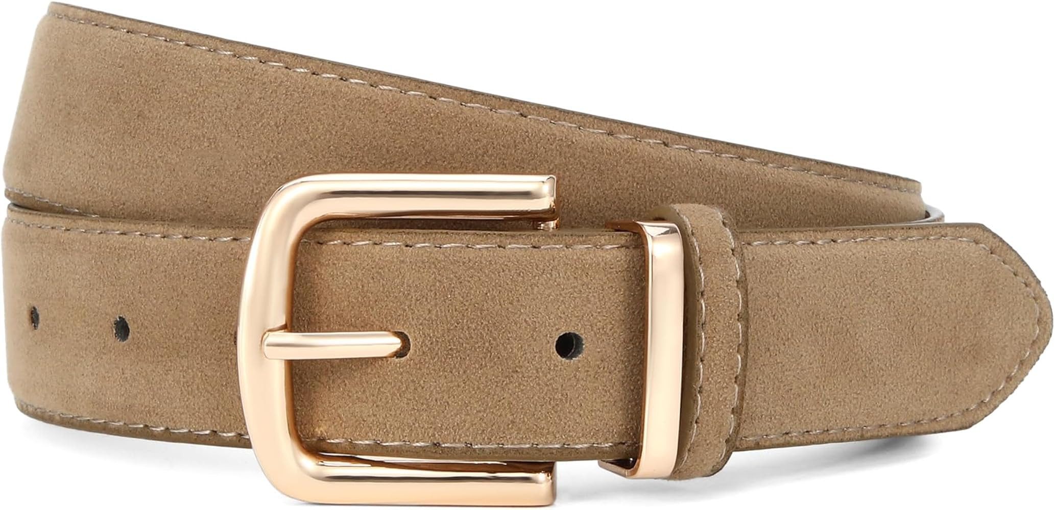 HOTWILL Women Suede Belt for Jeans Dresses Fashion Chunky Ladies Waist Belts with Gold Buckle | Amazon (US)