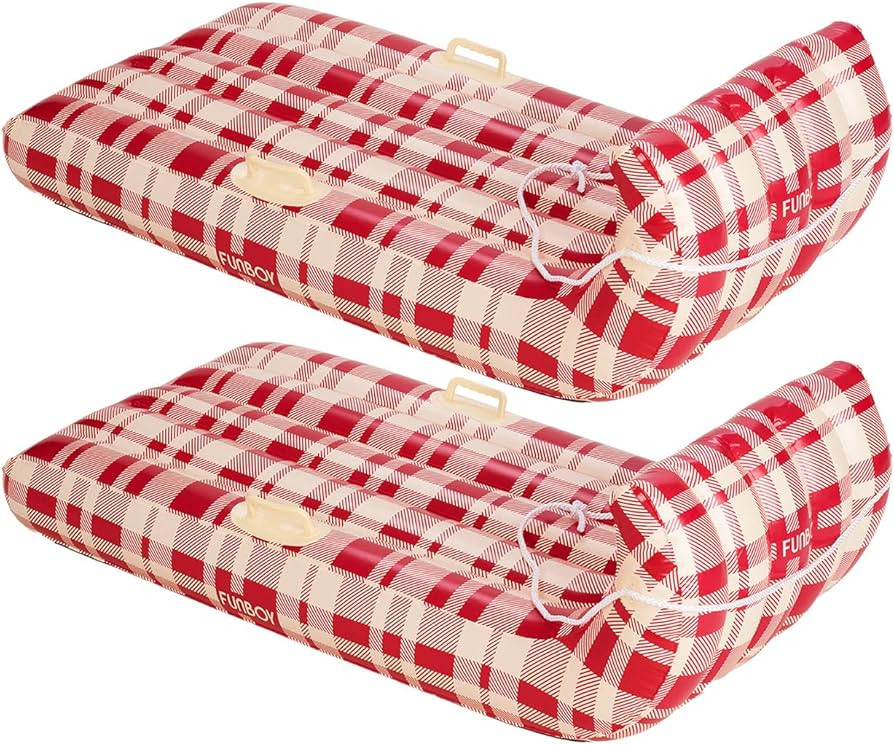 FUNBOY Winter Fun Inflatable Toboggan, Retro 2 Pack, Retro Two Pack | Amazon (US)