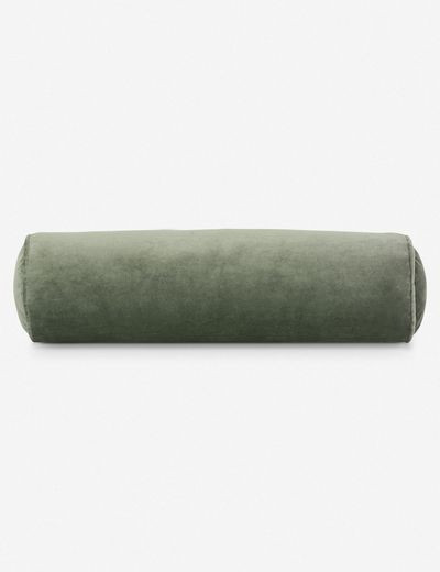 Sabine Velvet Bolster Pillow, Moss | Lulu and Georgia 