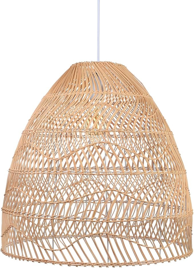 Arturesthome Rattan Pendant Light Fixture, Wicker Chandelier Boho Basket Dining Ceiling Lighting,... | Amazon (US)