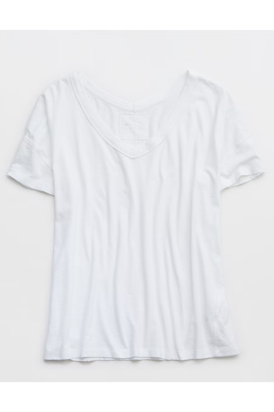 Aerie Oversized V-Neck Boyfriend T-Shirt Women's White M | Aerie