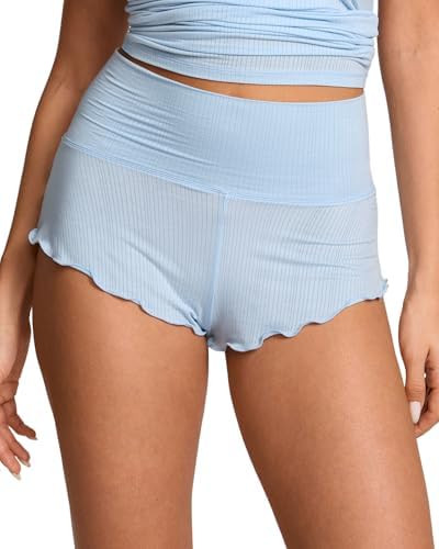 Women's Natrelax Pajamas Shorts Modal Ribbed Foldover Sleep Cheeky Ruched Cute Mini Cozy Lounge S... | Amazon (US)