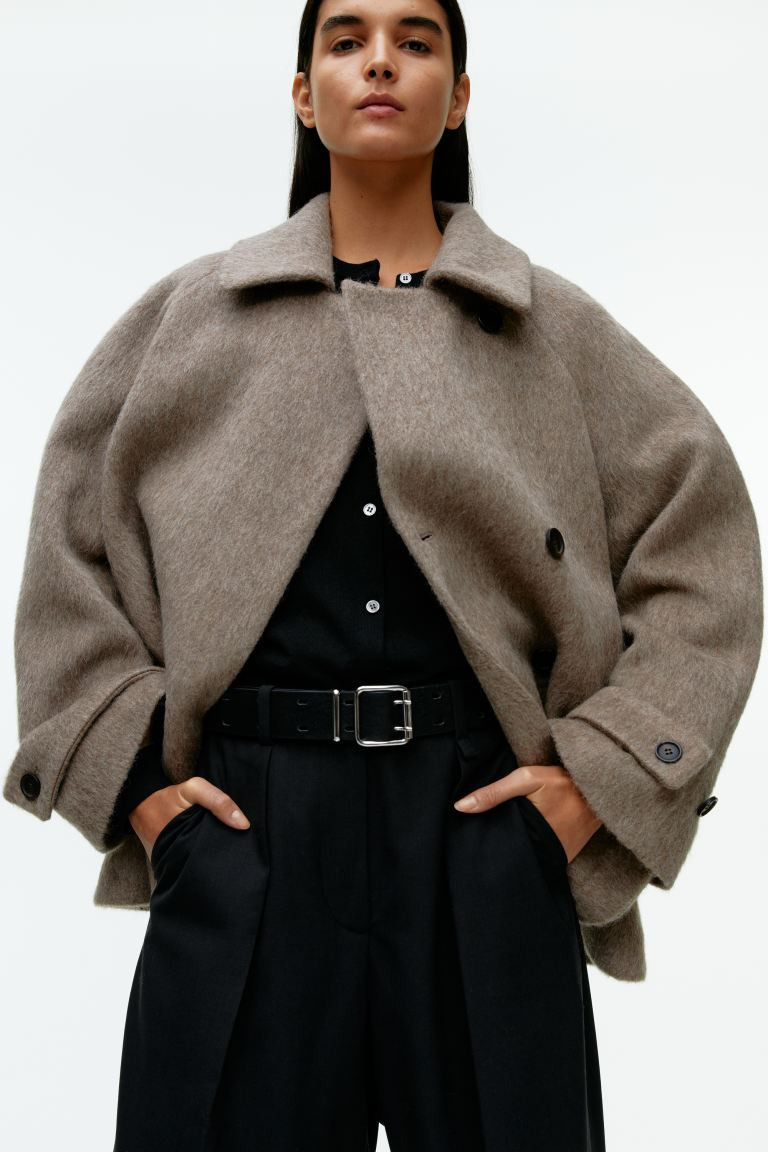 Wool Blend Coat - Dark Beige - Ladies | H&M GB | H&M (UK, MY, IN, SG, PH, TW, HK)