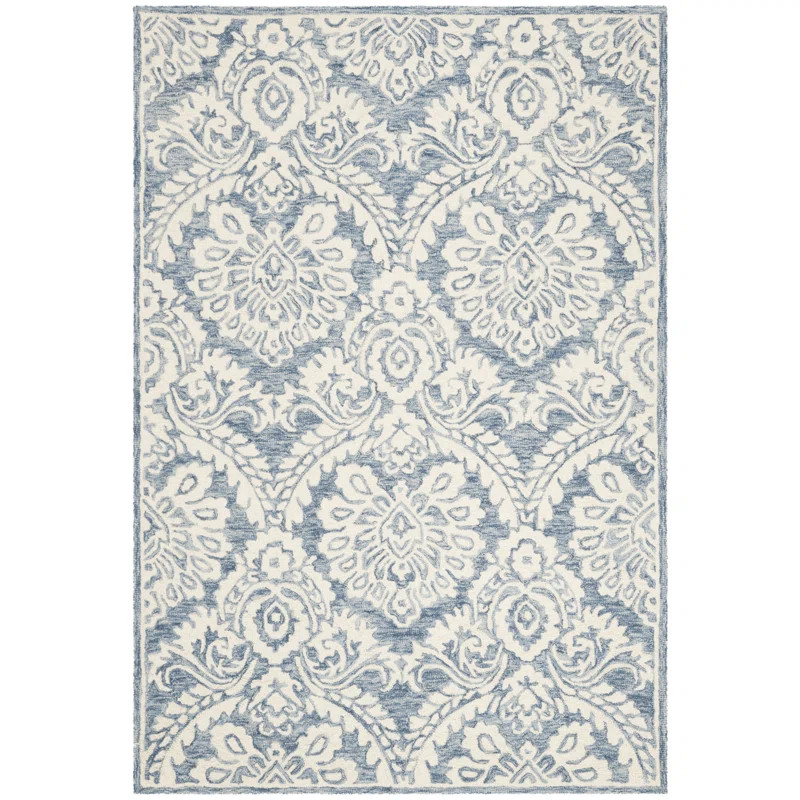 Tansy Wool Blue/Ivory Rug | Birch Lane