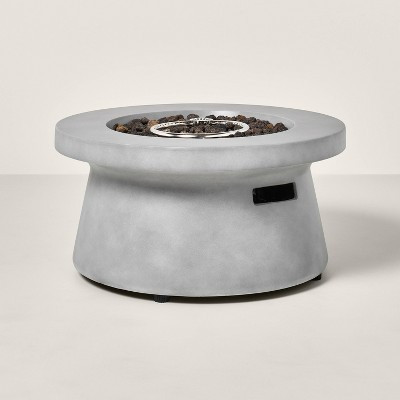 14"x28" Outdoor Patio Fire Table Cement Gray - Hearth & Hand™ with Magnolia | Target