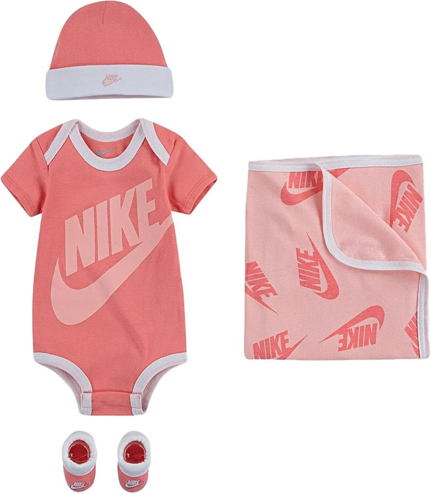 Nike Baby`s Core Future Blanket, Bodysuit, Hat and Booties 4 Piece Set | Amazon (US)