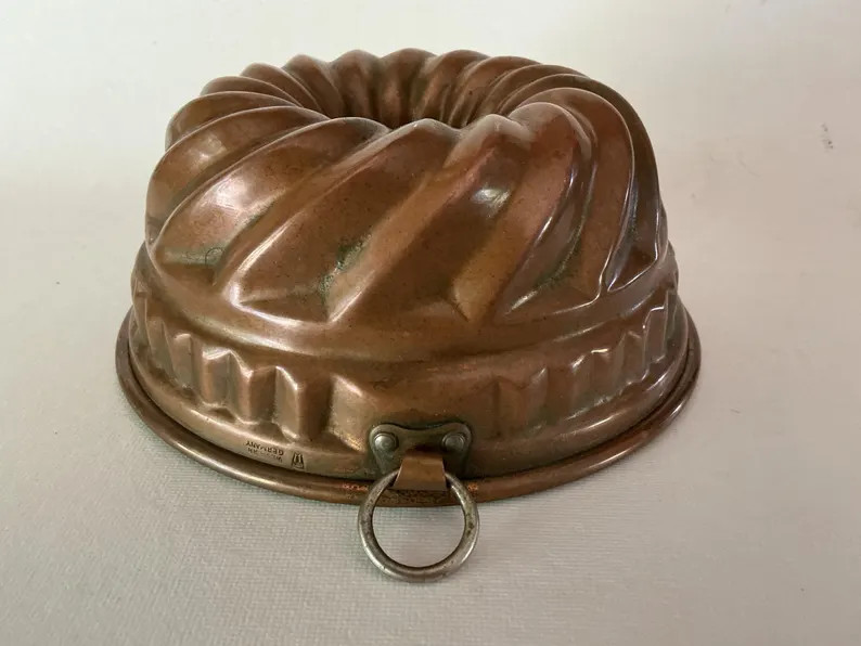 Vintage COPPER Tin Lined Bundt Cake Pudding Pan 7 1/2" by Wagner Western Germany - Etsy | Etsy (US)