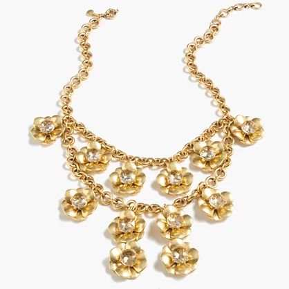 Gold flower statement necklace | J.Crew US