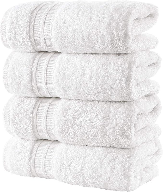 Hammam Linen White Hand Towels 4-Pack - 16 x 30 Turkish Cotton Premium Quality Soft and Absorbent... | Amazon (US)