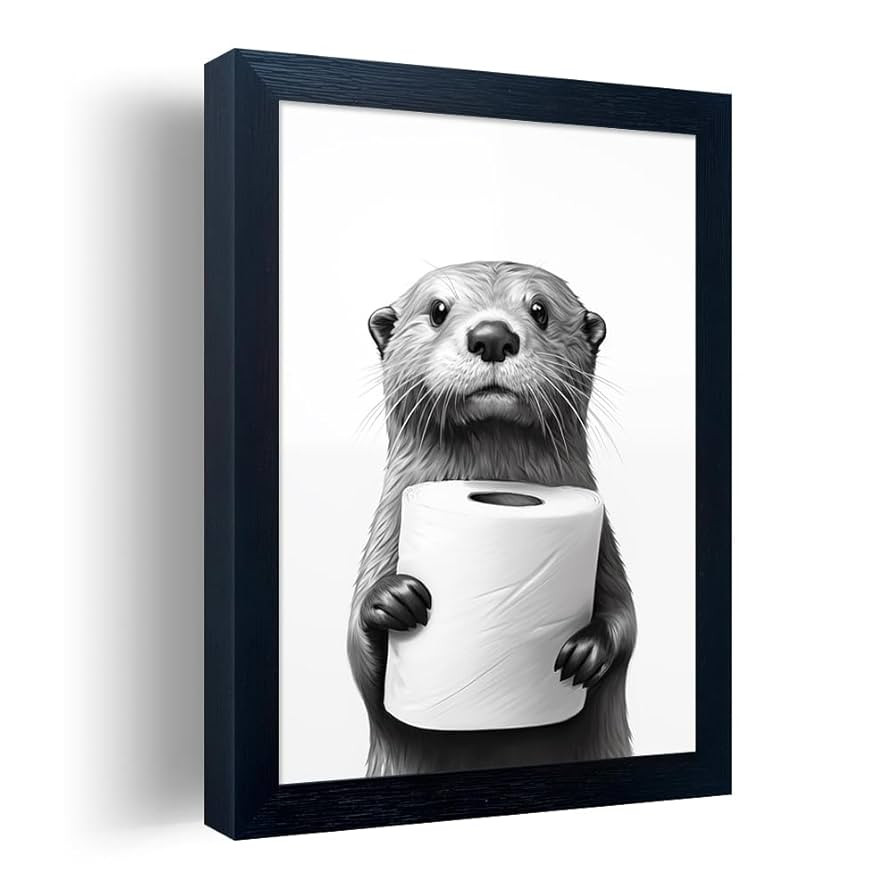 Bathroom Picture Wall Decor, Framed Black and White Bathroom Wall Art, Toilet Paper in Little Fun... | Amazon (US)