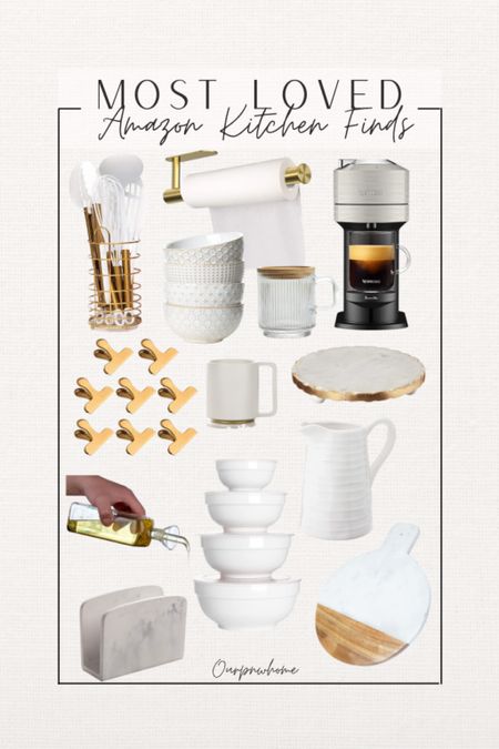 Most loved Amazon kitchen finds!

Marble trivet, marble napkin holder, oil dispenser, marble cutting board, cheese board, cereal bowls, coffee mugs, Nespresso machine, chip clips, Amazon Home, mixing bowls, utensil holder, paper towel holder 

#LTKFind #LTKhome #LTKstyletip