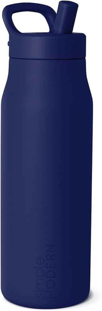 Simple Modern Water Bottle with Push Button Straw Lid | Ceramic-Lined Insulated Stainless Steel |... | Amazon (US)