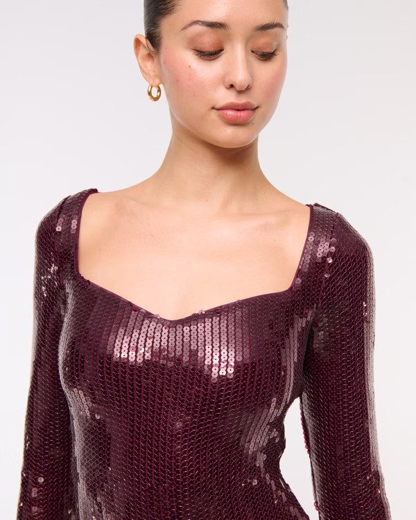 Women's Bra-Free Sweetheart Sequin Mini Dress | Women's Clearance | Abercrombie.com | Abercrombie & Fitch (US)