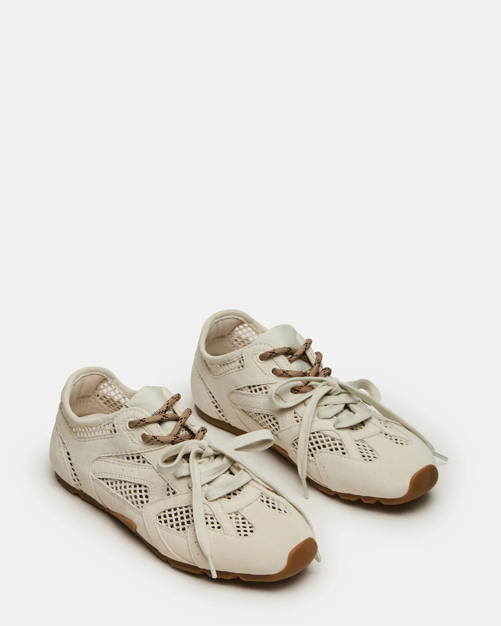 AZIEL Off/White Mesh Low-Top Lace-Up Women's Sneakers | Steve Madden (US)
