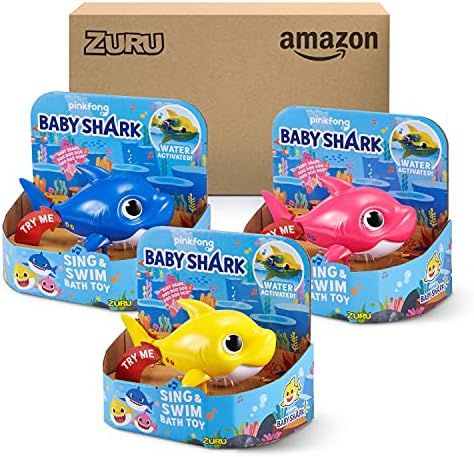 Baby Shark Sing & Swim Bath Toy 3-Pack | Amazon (US)