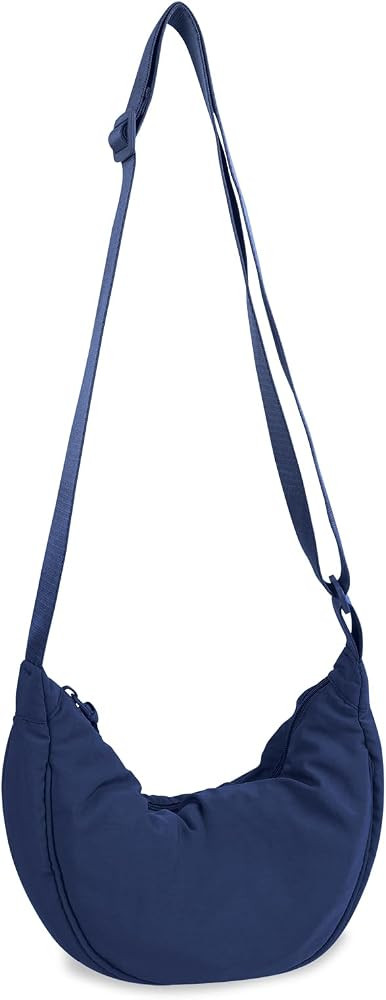Nylon Crescent Crossbody Bag for Women Purses Trendy Men,Small Travel Sling Bag Hobo | Amazon (US)