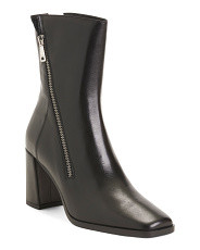 Made In Italy Leather Booties With Lateral Zippers | TJ Maxx