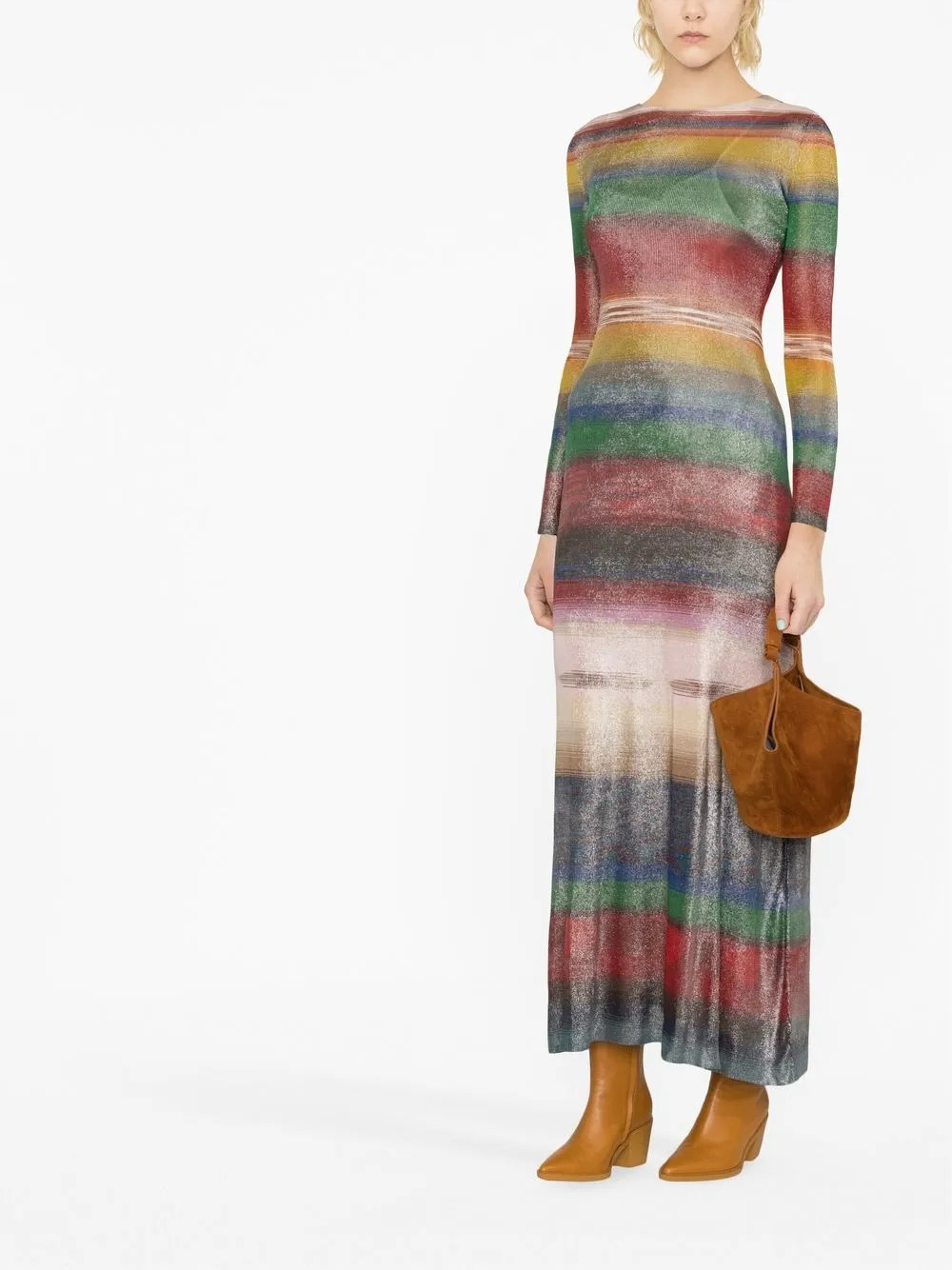 Missoni Vestido Midi Mangas Longas Com Listras - Farfetch | Farfetch Global