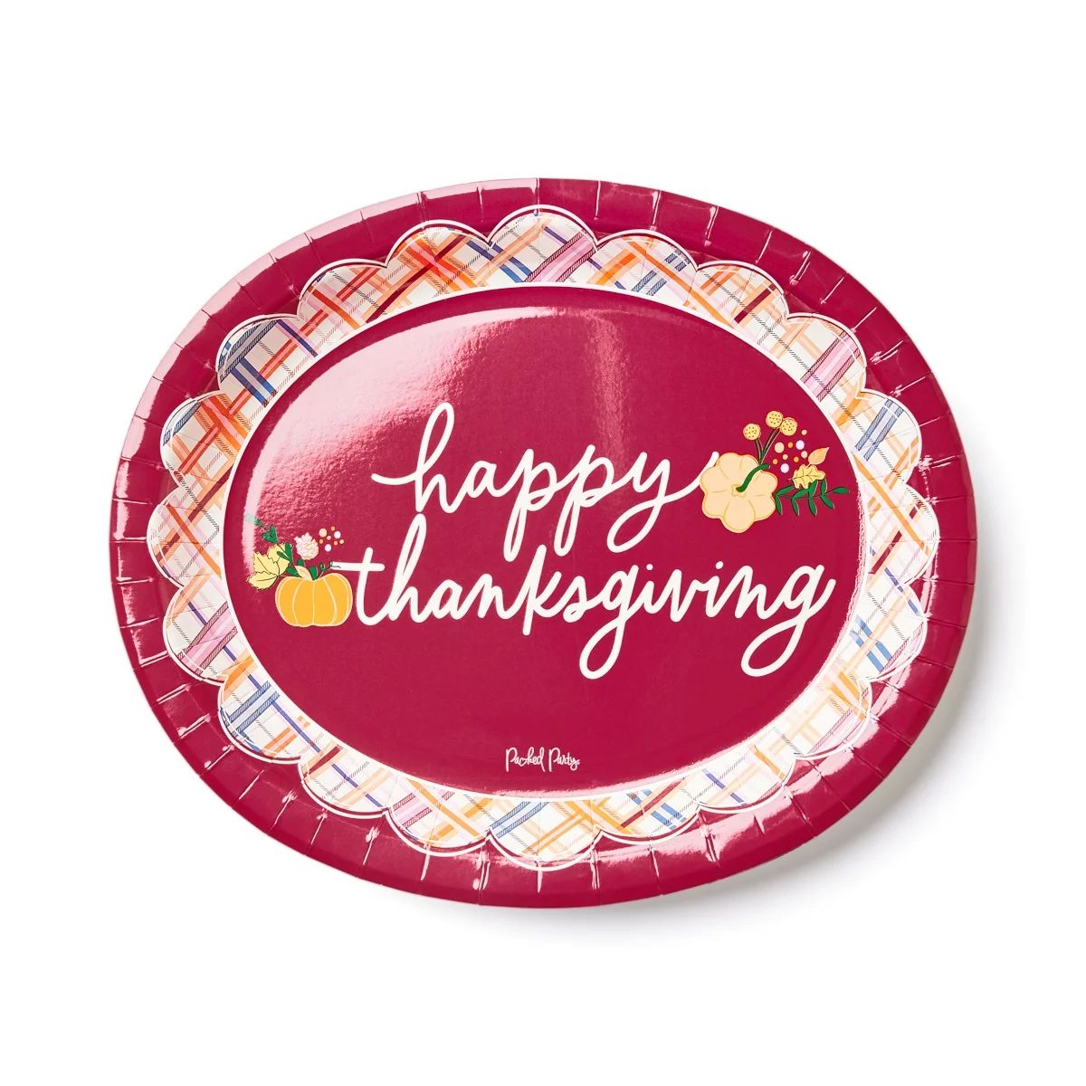 Packed Party "Happy Thanksgiving" 10.4" x 12.2"  8 ct. Disposable Oval Plate - Walmart.com | Walmart (US)