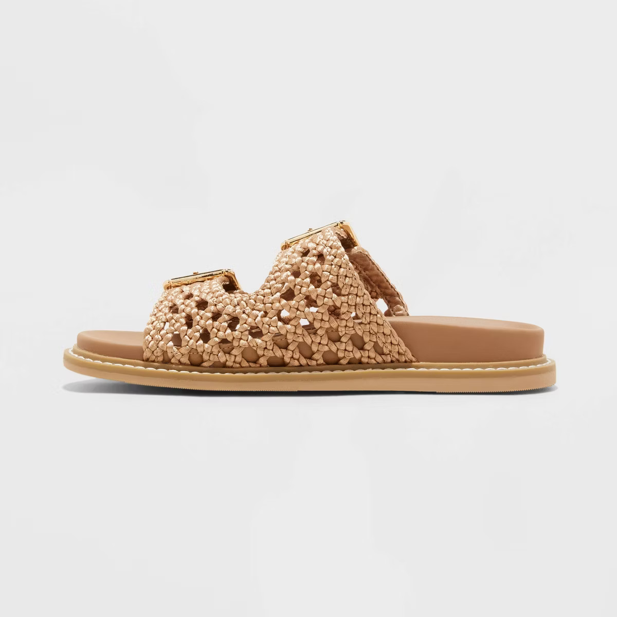Women's Kylie Crochet Footbed Sandals - Universal Thread™ Tan | Target