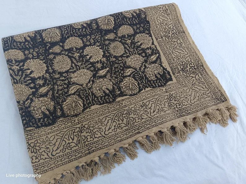 The Perfect Vintage Inspired Throw Handmade Throw Handblock Print Throw Soft Cotton Throw Blanket... | Etsy (US)